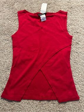 eye candy Red Sleeveless Crossover Tank